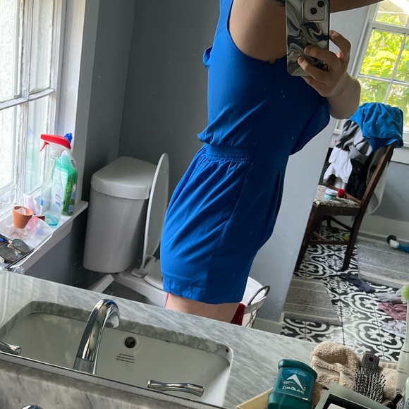 Express Outlet Ruffle Romper in Royal Blue, Sz 6 - Picture 13 of 14